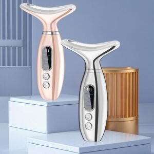 New Electroplated Neck Beauty Instrument, Vibrating and Hot Compressing Device, Portable Household Neck Personal Care Appliance, Facial Shaving Beauty Instrument, PCbeauty-002