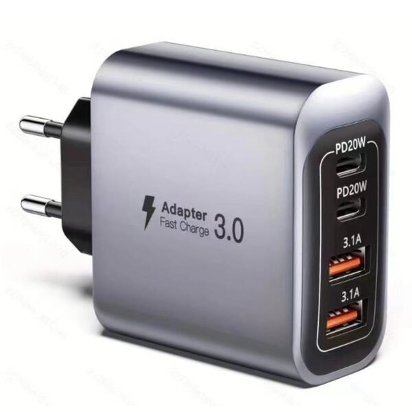 55W fast charging head, European standard USB plug, multi-port mobile phone charger, Amazon bestseller, CE certified