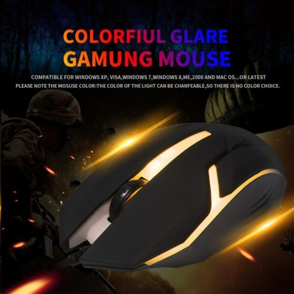 Popular seven-color breathing light USB mouse X1 wired light-emitting mouse gaming equipment PCMOUSE-002