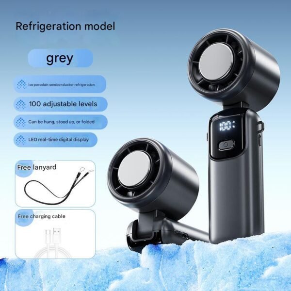 S17 handheld fan, mini USB fan, silent, strong wind, digital display, small fan, dual battery, long battery life, portable