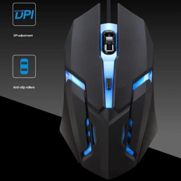 Popular seven-color breathing light USB mouse X1 wired light-emitting mouse gaming equipment PCMOUSE-002