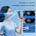 S17 handheld fan, mini USB fan, silent, strong wind, digital display, small fan, dual battery, long battery life, portable