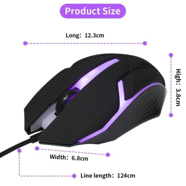 Popular seven-color breathing light USB mouse X1 wired light-emitting mouse gaming equipment PCMOUSE-002