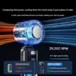 S17 handheld fan, mini USB fan, silent, strong wind, digital display, small fan, dual battery, long battery life, portable