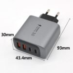 55W fast charging head, European standard USB plug, multi-port mobile phone charger, Amazon bestseller, CE certified