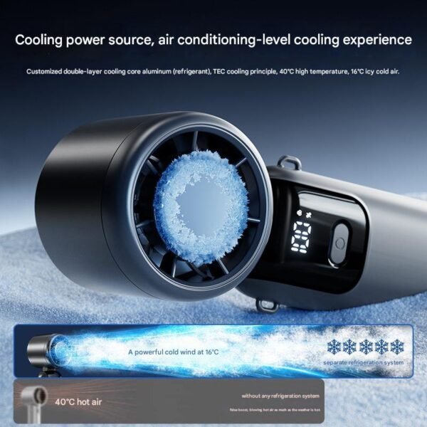 S17 handheld fan, mini USB fan, silent, strong wind, digital display, small fan, dual battery, long battery life, portable